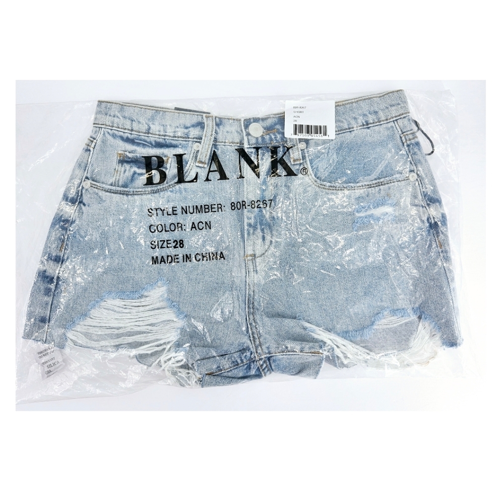 BlankNYC Barrow Distressed Cut-off Jean Shorts Vintage High Rise Size 28 New